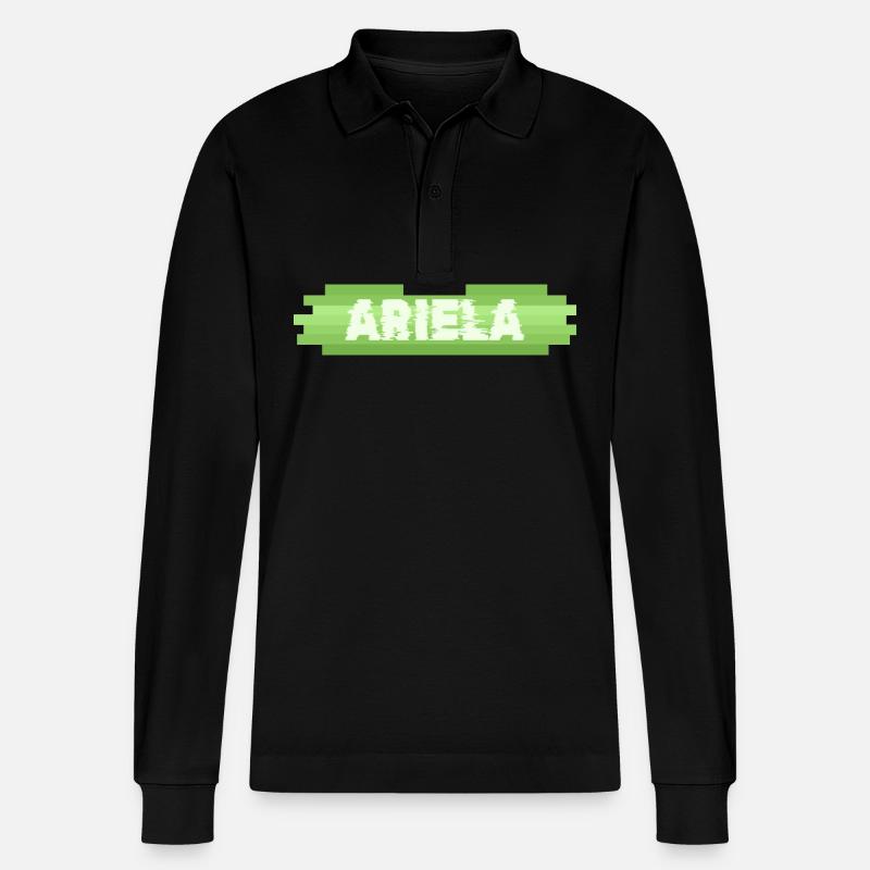 Ariela als Geschenkidee - Stanley/Stella Unisex Bio-Langarm-Poloshirt Prepster - Schwarz