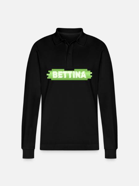 Geschenk für Bettina - Stanley/Stella Unisex Bio-Langarm-Poloshirt Prepster - Schwarz