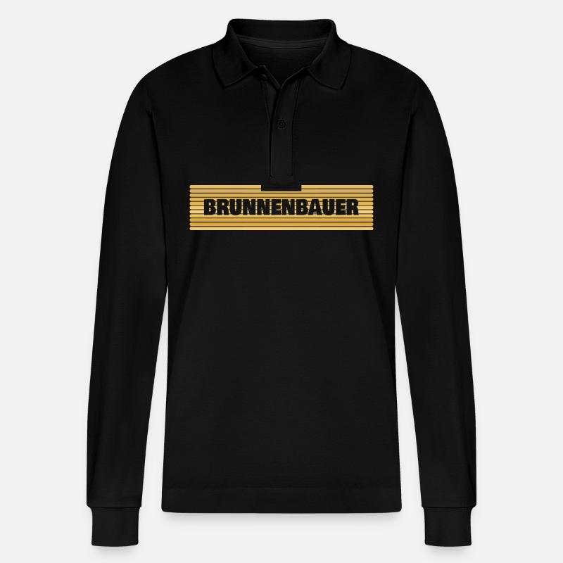 Beruf Brunnenbauer - Stanley/Stella Unisex Bio-Langarm-Poloshirt Prepster - Schwarz