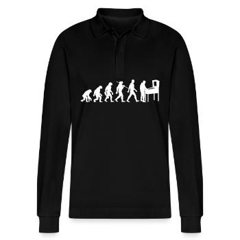Evolution - Flipper - Flipper - Automatique - Polo à manches longues bio PREPSTER Stanley/Stella Unisexe - noir - Devant - Anna (173cm) & Nico (186cm)