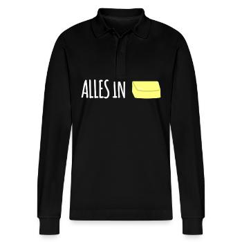 Tout dans le beurre - Polo à manches longues bio PREPSTER Stanley/Stella Unisexe - noir - Devant - Anna (173cm) & Nico (186cm)