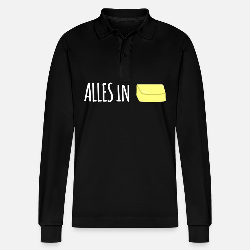 Alles in Butter - Stanley/Stella Unisex Bio-Langarm-Poloshirt Prepster - Schwarz