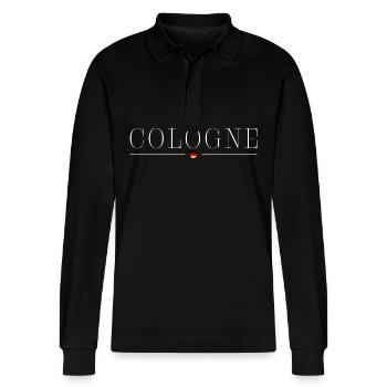 Köln, Deutschland Eleganz T-Shirt - Stanley/Stella Unisex Bio-Langarm-Poloshirt Prepster - Schwarz - Vorne - Anna (173cm) & Nico (186cm)