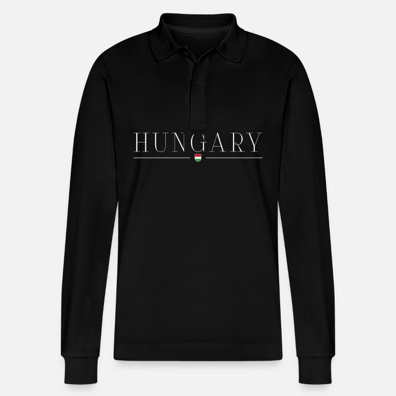 Ungarn Stil Design T-Shirt - Stanley/Stella Unisex Bio-Langarm-Poloshirt Prepster - Schwarz