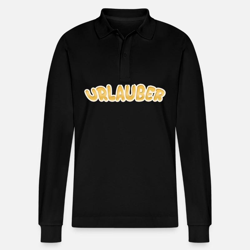 Urlauber - Stanley/Stella Unisex Bio-Langarm-Poloshirt Prepster - Schwarz