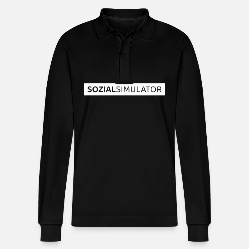 SOZIALSIMULATOR - Stanley/Stella Unisex Bio-Langarm-Poloshirt Prepster - Schwarz