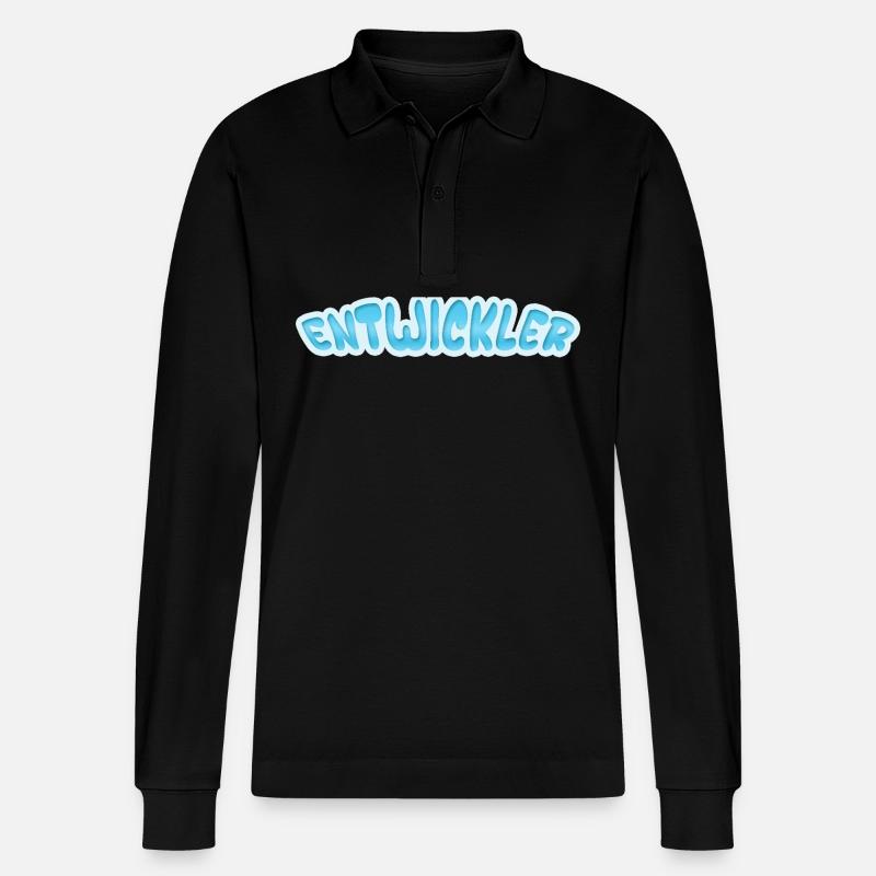 Developer Developer - Stanley/Stella Organic Unisex Long-Sleeved Polo Shirt Prepster - black