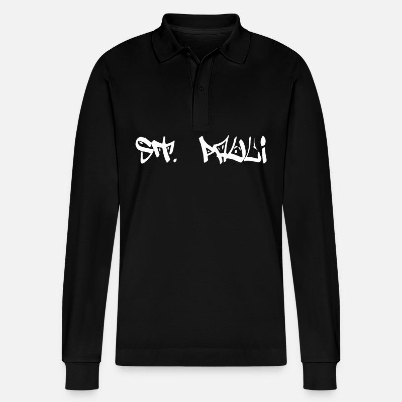 ST. PAULI - Stanley/Stella Unisex Bio-Langarm-Poloshirt Prepster - Schwarz