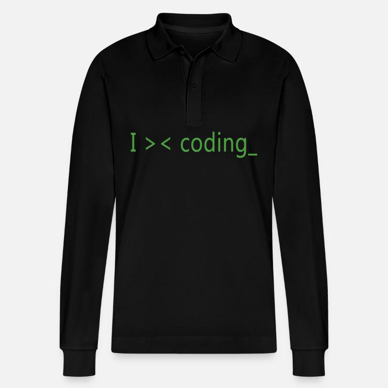J’adore programmer des programmeurs - Polo à manches longues bio PREPSTER Stanley/Stella Unisexe - noir