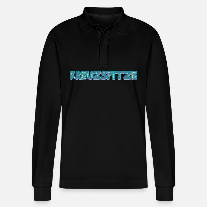 Berg Kreuzspitze - Stanley/Stella Unisex Bio-Langarm-Poloshirt Prepster - Schwarz
