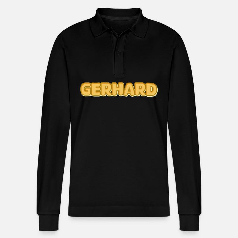 Gerhard als Gerhard - Stanley/Stella Unisex Bio-Langarm-Poloshirt Prepster - Schwarz