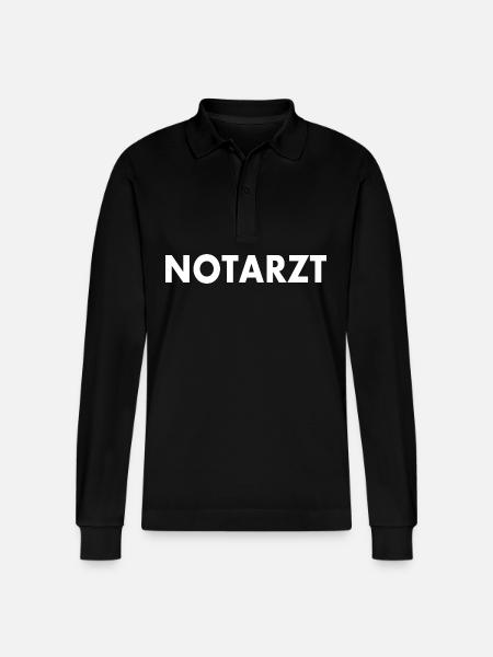 Notarzt - Stanley/Stella Unisex Bio-Langarm-Poloshirt Prepster - Schwarz