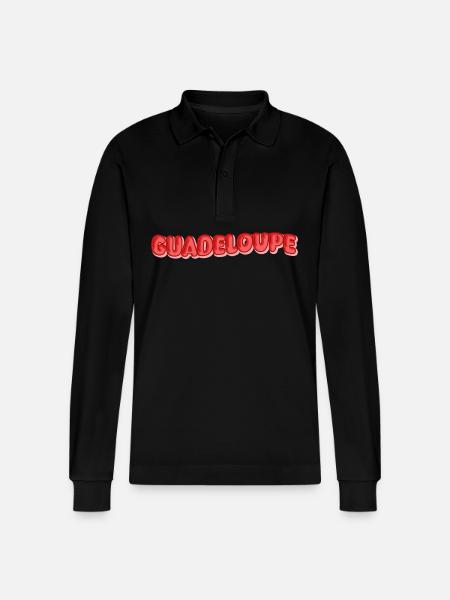 Guadeloupe als Urlaub - Stanley/Stella Unisex Bio-Langarm-Poloshirt Prepster - Schwarz