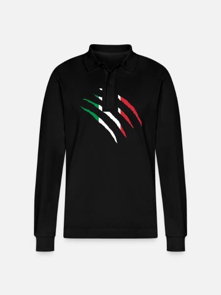 Italien Italy - Stanley/Stella Unisex Bio-Langarm-Poloshirt Prepster - Schwarz