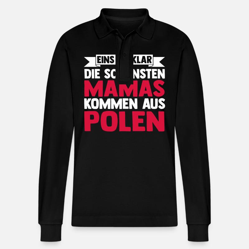 Pole maman maman Pologne - Polo à manches longues bio PREPSTER Stanley/Stella Unisexe - noir