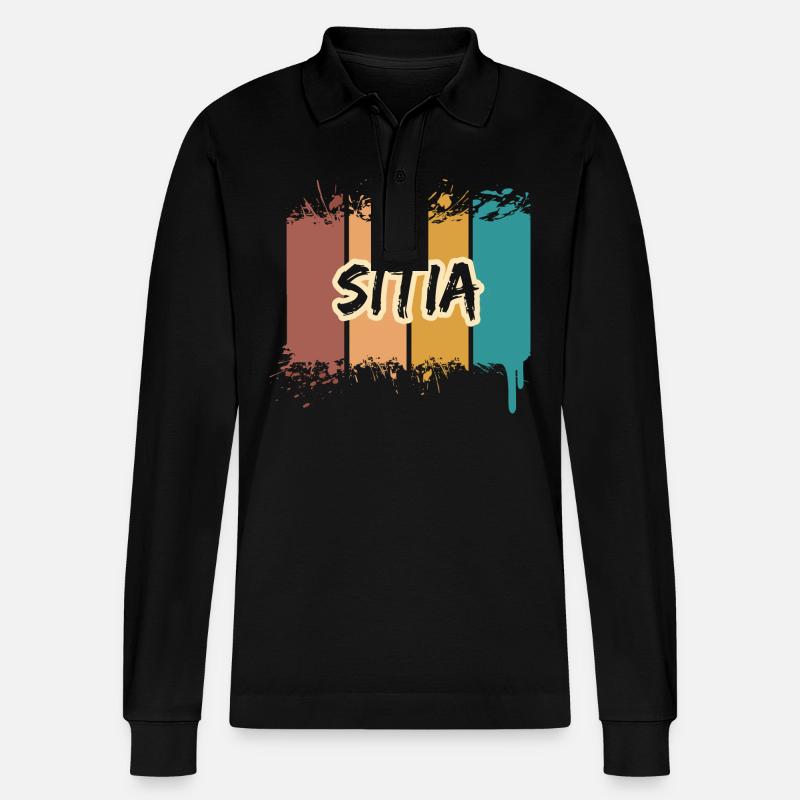 Sitia Sitia - Stanley/Stella Unisex Bio-Langarm-Poloshirt Prepster - Schwarz