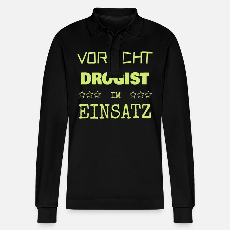 Drogist - Stanley/Stella Unisex Bio-Langarm-Poloshirt Prepster - Schwarz