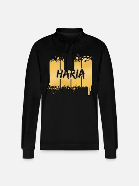 Haria - Stanley/Stella Unisex Bio-Langarm-Poloshirt Prepster - Schwarz