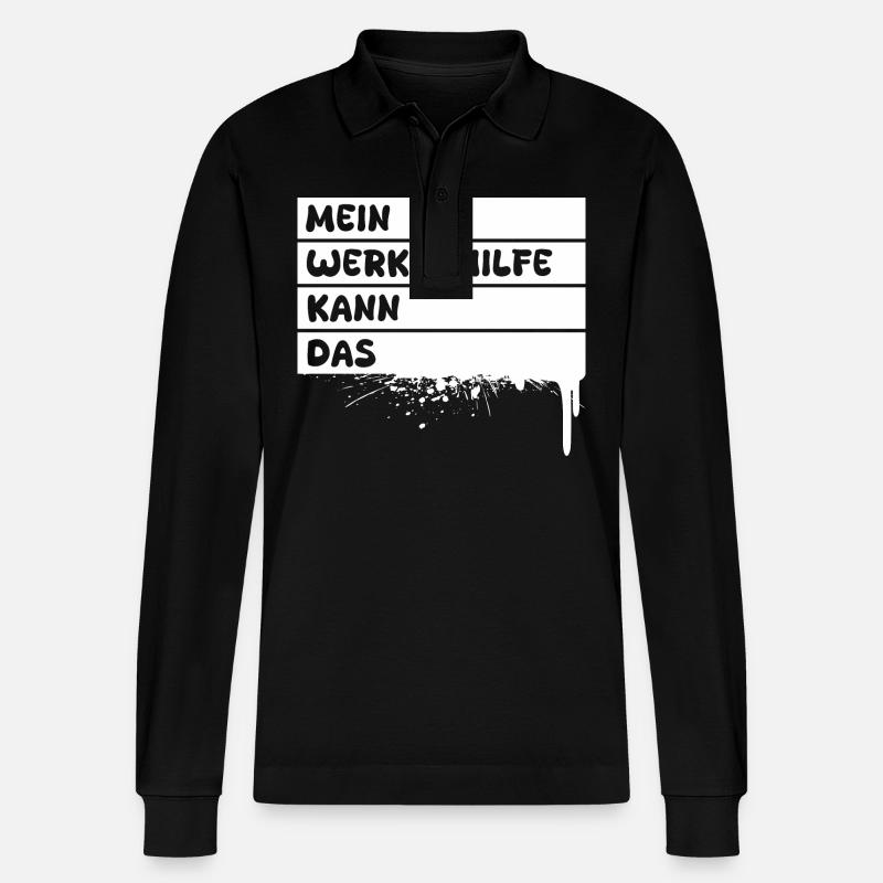 Beruf Werkgehilfe - Stanley/Stella Unisex Bio-Langarm-Poloshirt Prepster - Schwarz
