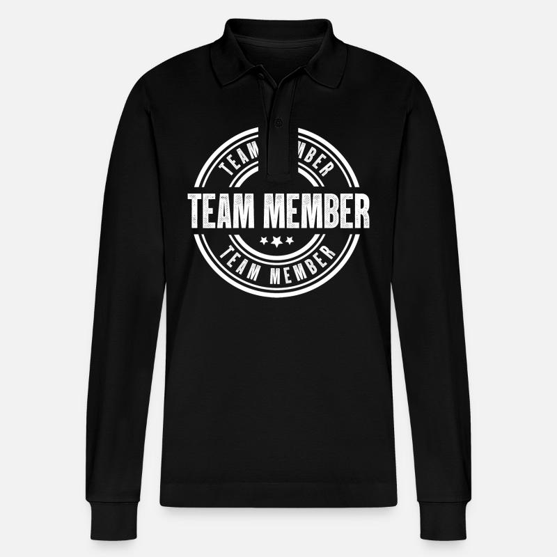 Team Member Stempel - Stanley/Stella Unisex Bio-Langarm-Poloshirt Prepster - Schwarz