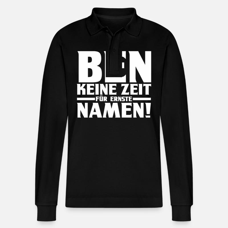 Vorname Ben - Stanley/Stella Unisex Bio-Langarm-Poloshirt Prepster - Schwarz