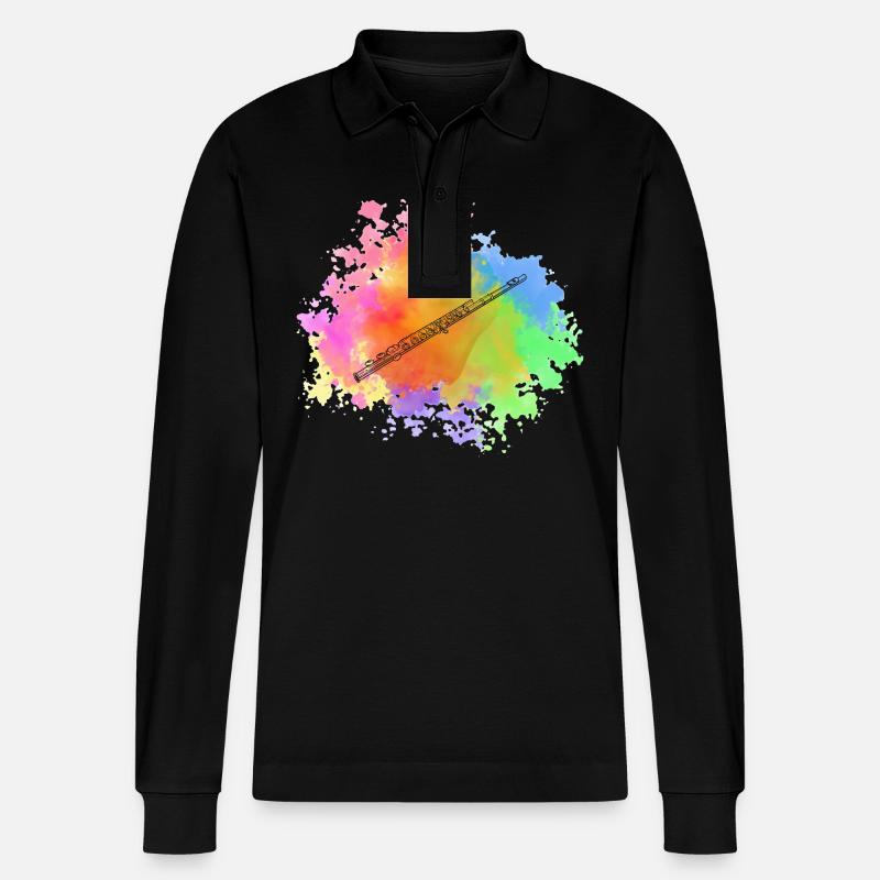 Flötist Querflöte - Stanley/Stella Unisex Bio-Langarm-Poloshirt Prepster - Schwarz