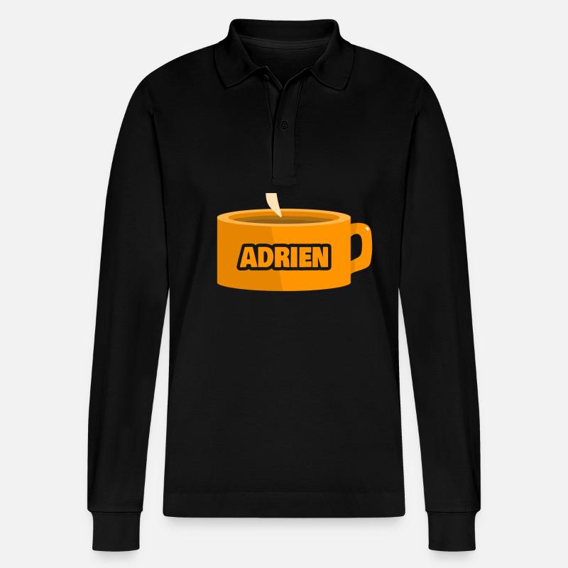 Adrien - Stanley/Stella Unisex Bio-Langarm-Poloshirt Prepster - Schwarz
