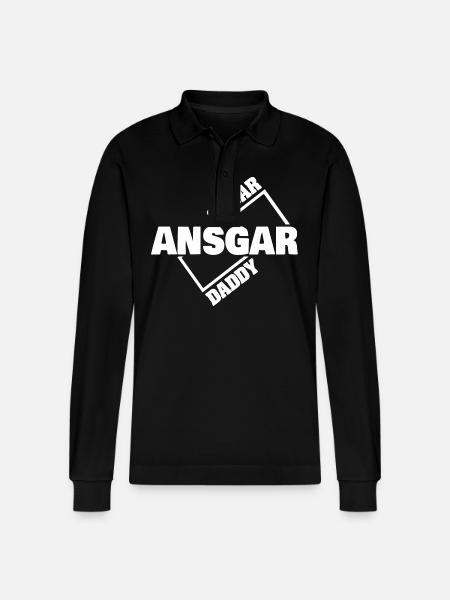Gift for Ansgar - Stanley/Stella Organic Unisex Long-Sleeved Polo Shirt Prepster - black
