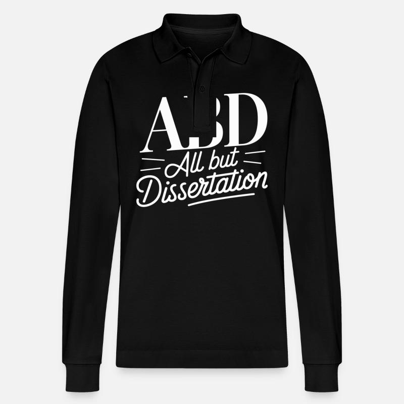 ABD All But Dissertation 12 - Stanley/Stella Unisex Bio-Langarm-Poloshirt Prepster - Schwarz