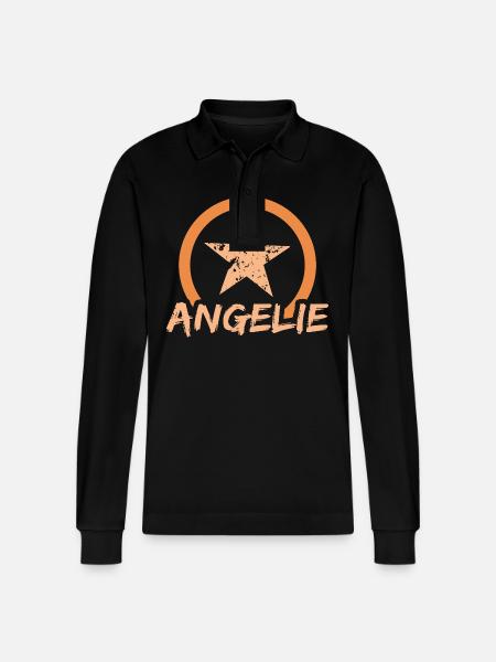 Angelie as a first name - Stanley/Stella Organic Unisex Long-Sleeved Polo Shirt Prepster - black