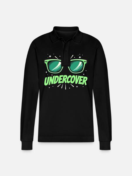 Undercover Speech - Sunglasses Design - Stanley/Stella Organic Unisex Long-Sleeved Polo Shirt Prepster - black