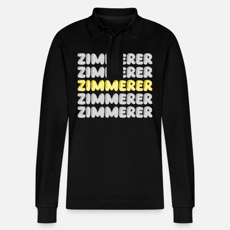 Arbeit Zimmerer - Stanley/Stella Unisex Bio-Langarm-Poloshirt Prepster - Schwarz