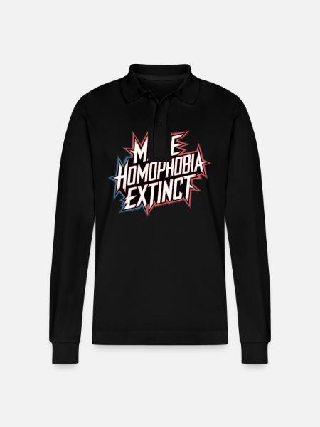 Make Homophobia Extinct 7 - Stanley/Stella Unisex Bio-Langarm-Poloshirt Prepster - Schwarz