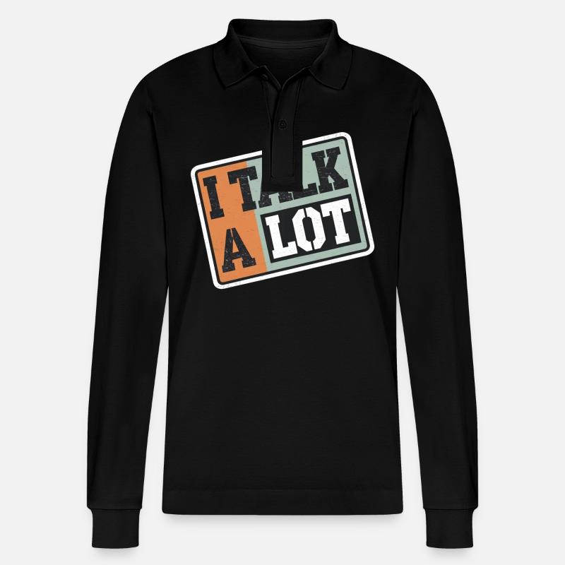 I Talk A Lot 13 - Stanley/Stella Unisex Bio-Langarm-Poloshirt Prepster - Schwarz