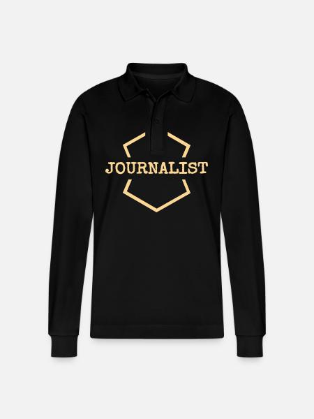 Journalist - Stanley/Stella Organic Unisex Long-Sleeved Polo Shirt Prepster - black