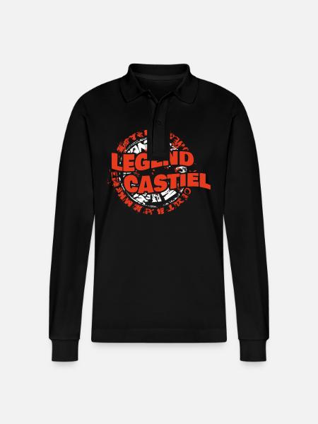 Gift for Castiel - Stanley/Stella Organic Unisex Long-Sleeved Polo Shirt Prepster - black