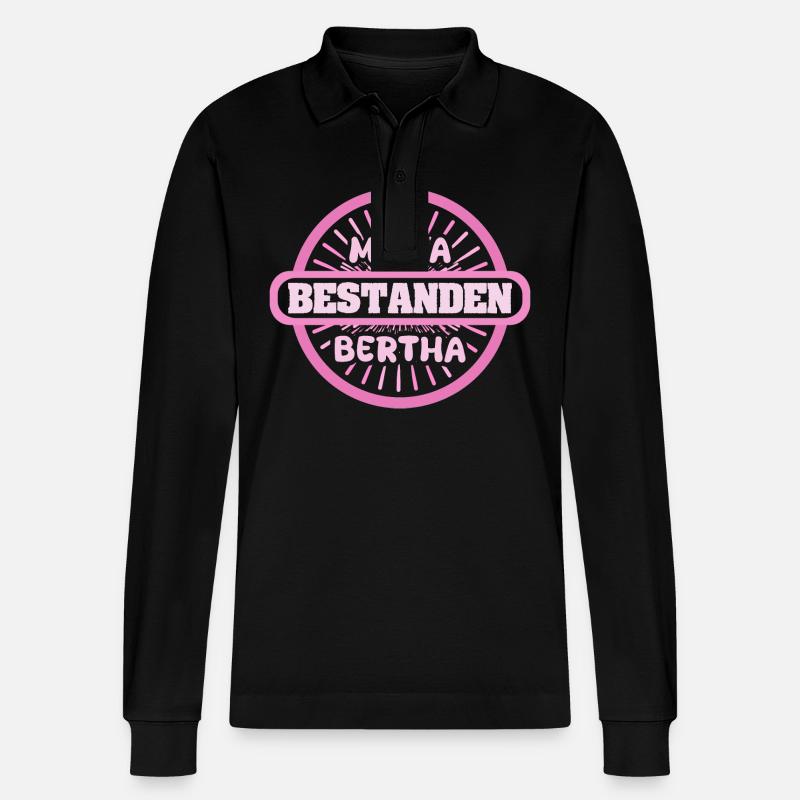 Bertha as a given name - Stanley/Stella Organic Unisex Long-Sleeved Polo Shirt Prepster - black