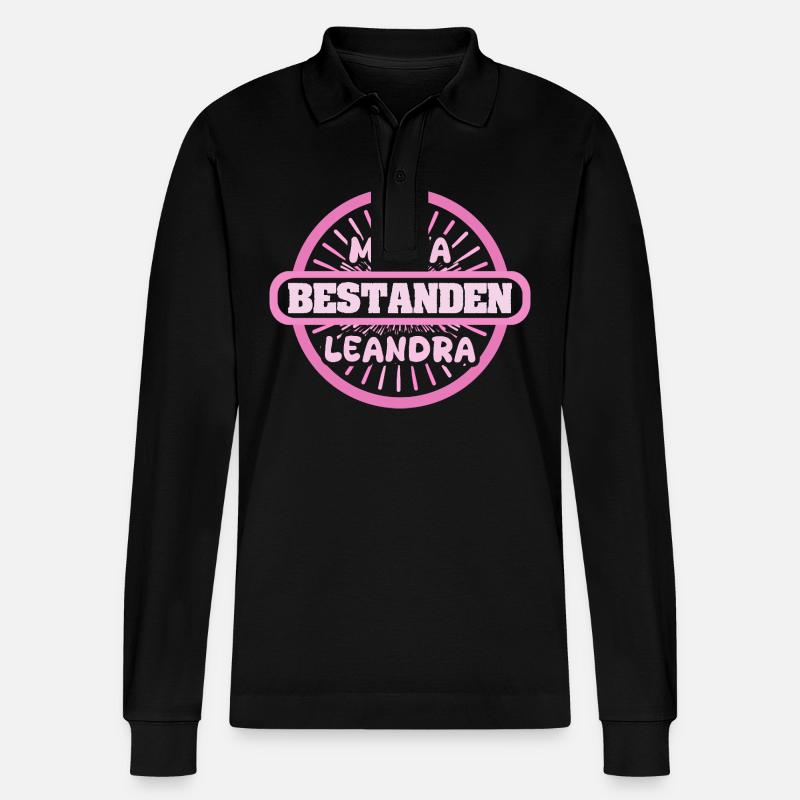Leandra as a given name - Stanley/Stella Organic Unisex Long-Sleeved Polo Shirt Prepster - black