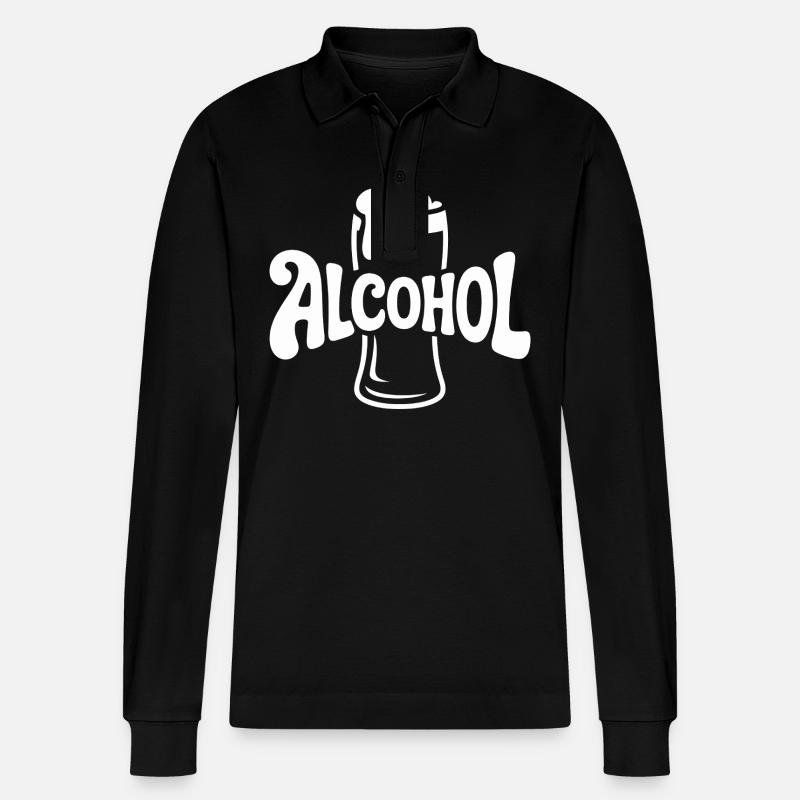 Alcool - Cool Drinking Logo - Polo à manches longues bio PREPSTER Stanley/Stella Unisexe - noir