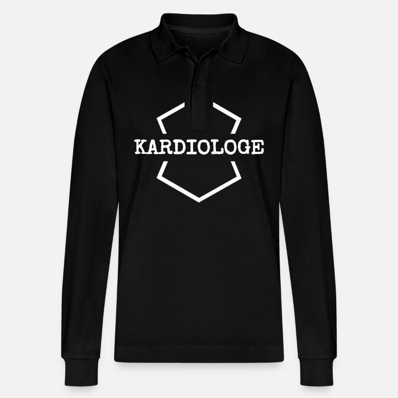Arbeit Kardiologe - Stanley/Stella Unisex Bio-Langarm-Poloshirt Prepster - Schwarz