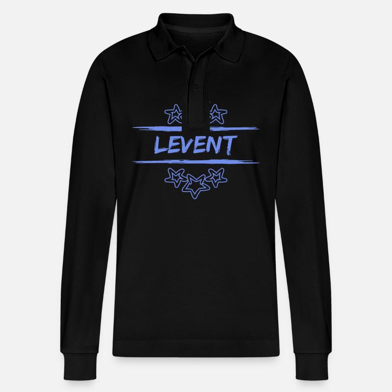 Levent als Levent - Stanley/Stella Unisex Bio-Langarm-Poloshirt Prepster - Schwarz