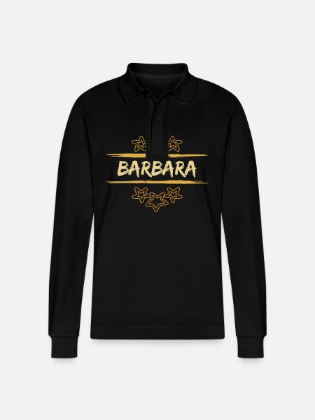 Barbara Barbara - Stanley/Stella Organic Unisex Long-Sleeved Polo Shirt Prepster - black