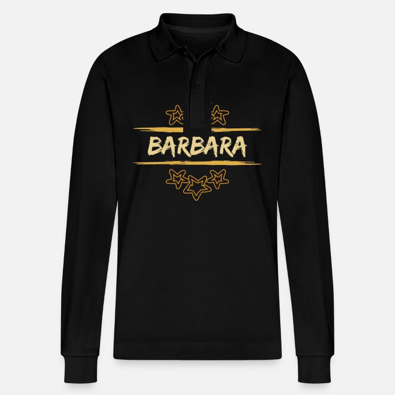 Barbara Barbara - Stanley/Stella Unisex Bio-Langarm-Poloshirt Prepster - Schwarz