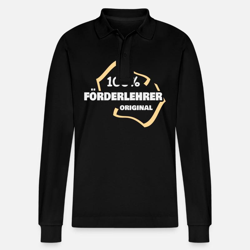 Beruf Förderlehrer - Stanley/Stella Unisex Bio-Langarm-Poloshirt Prepster - Schwarz