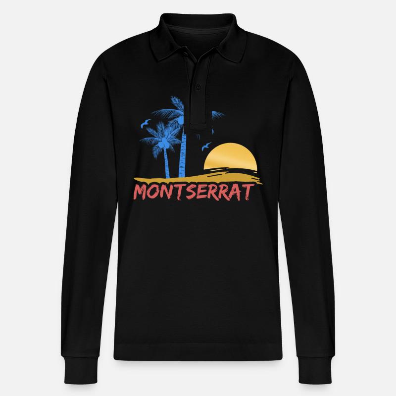 Strand Montserrat - Stanley/Stella Unisex Bio-Langarm-Poloshirt Prepster - Schwarz