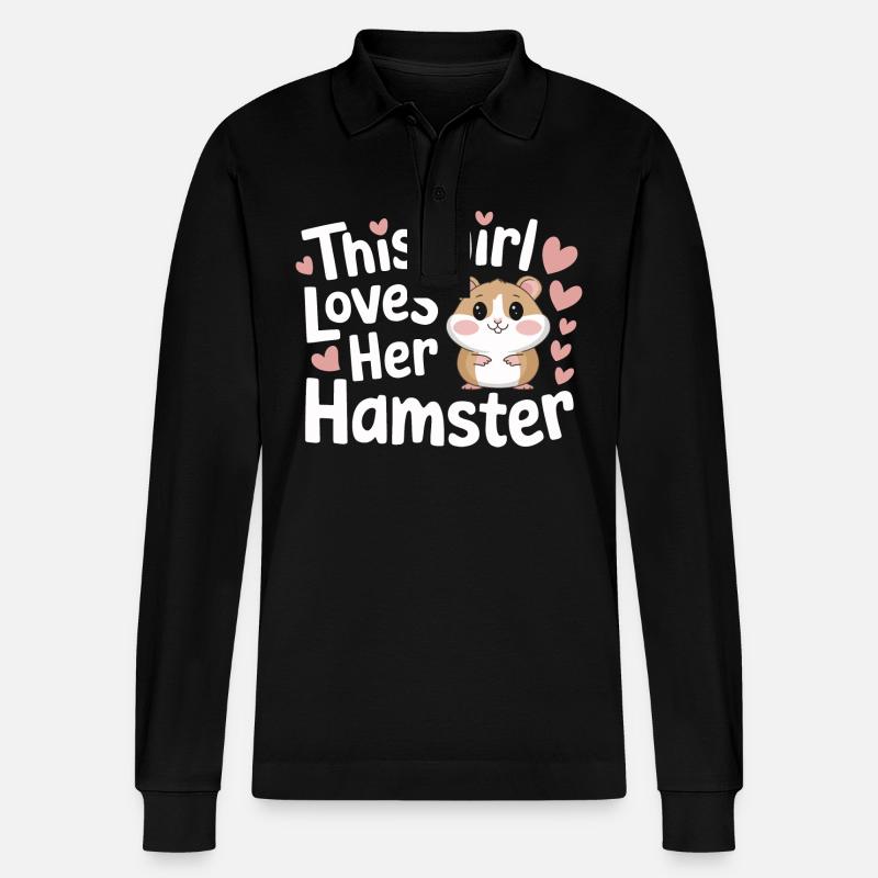 Hamster - Stanley/Stella Unisex Bio-Langarm-Poloshirt Prepster - Schwarz