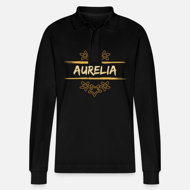 Aurelia Aurelia - Stanley/Stella Unisex Bio-Langarm-Poloshirt Prepster - Schwarz