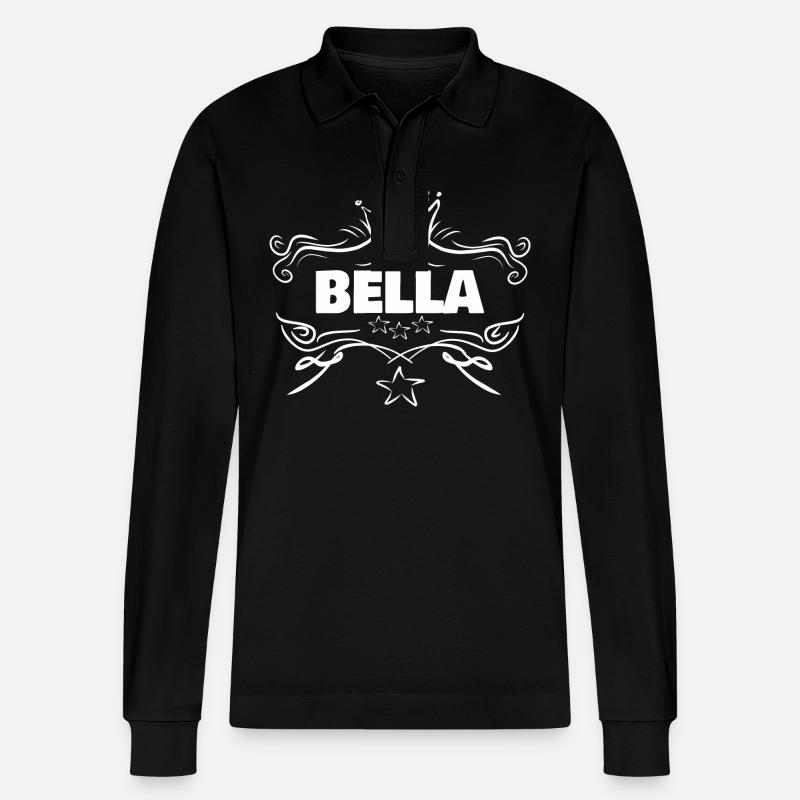 Bella als Baby - Stanley/Stella Unisex Bio-Langarm-Poloshirt Prepster - Schwarz