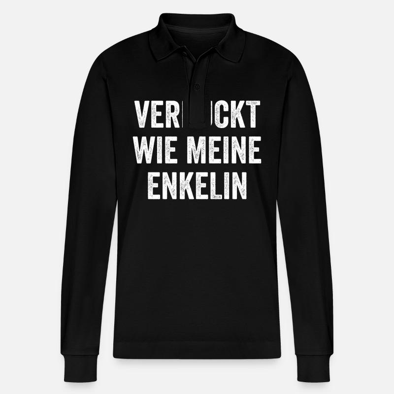 Großvater Opa - Stanley/Stella Unisex Bio-Langarm-Poloshirt Prepster - Schwarz