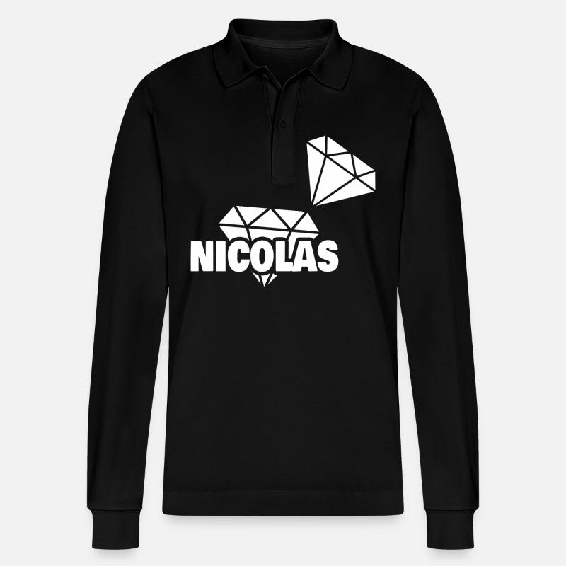 Kostbar Nicolas - Stanley/Stella Unisex Bio-Langarm-Poloshirt Prepster - Schwarz